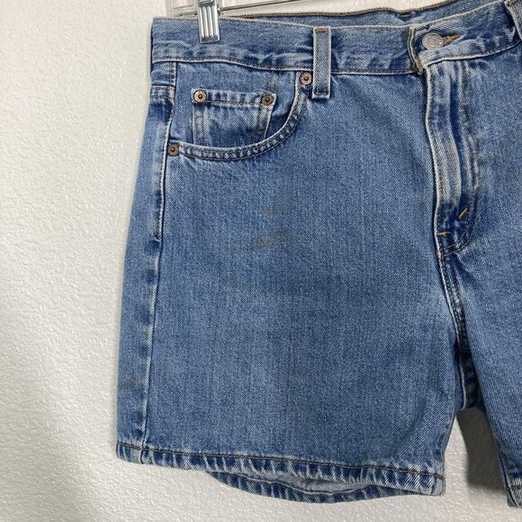 Levis Denim Bermudas Shorts Womens 12 Blue 100% Cotton High Rise - Picture 4 of 16